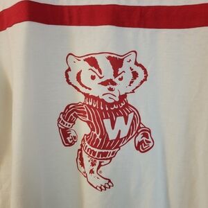 Red and White Badger Graphic Tee